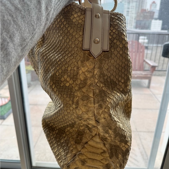 Gucci Python-Embossed Gold Tote - Picture 2 of 5